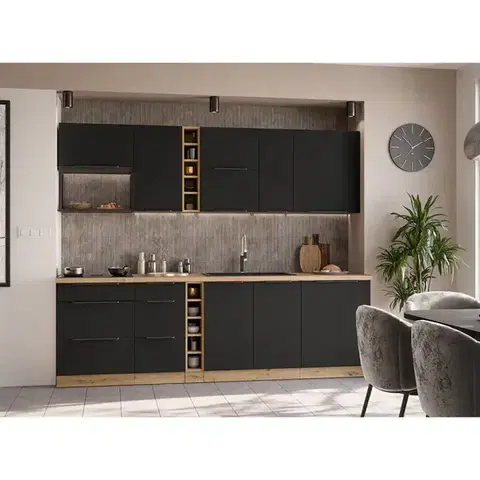 Modulový kuchynský nábytok Kuchynská linka Aria BL/AR 255 cm bez kuchynskej dosky