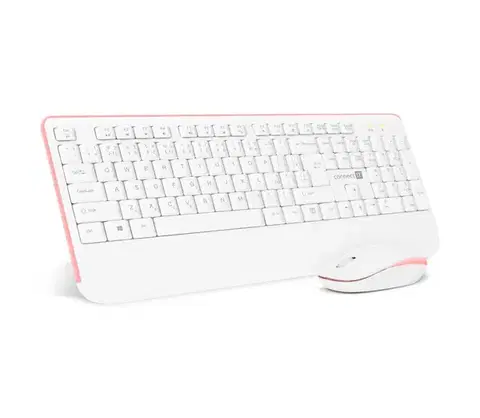 Klávesnice a myši CONNECT IT CKM-7801-CS - Bezdrôtová klávesnica a myš 1200 DPI biela/ružová CKM-7801-CS