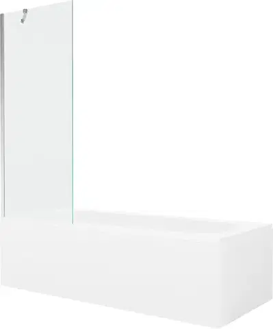 Sprchové dvere MEXEN/S - Vega obdĺžniková vaňa 180 x 80 cm s panelom + vaňová zástena 70, transparent, chróm 550118080X9507000001