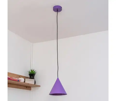 Svietidlá  Závesný luster ETNA II 1xE27/15W/230V, priemer 18,5 cm, fialový W-KM 1930/1 VL-B