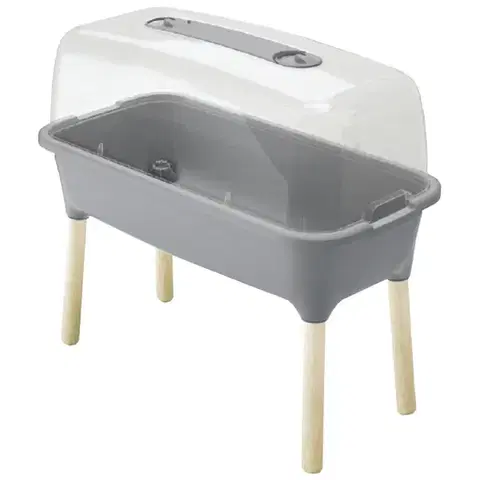 Pareniská NABBI ISEW780H plastové parenisko na drevených nožičkách 77 cm sivý kameň