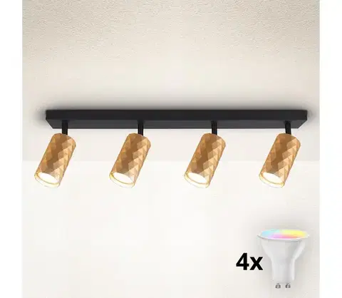 Svietidlá BRILAGI - LED RGBW stmievateľné bodové svietidlo SELE DIAMANT 4xGU10/4,8W/230V zlaté BG2860+4xAI2382