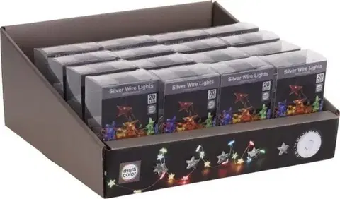 Vianočné osvetlenie Kinekus Svetlo vianočné hviezdy 20 LED farebné, hviezdy, baterky