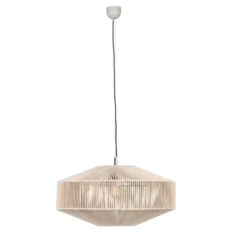 Závesné svietidlá Japandi závesná lampa hnedé lano 61cm - Svea