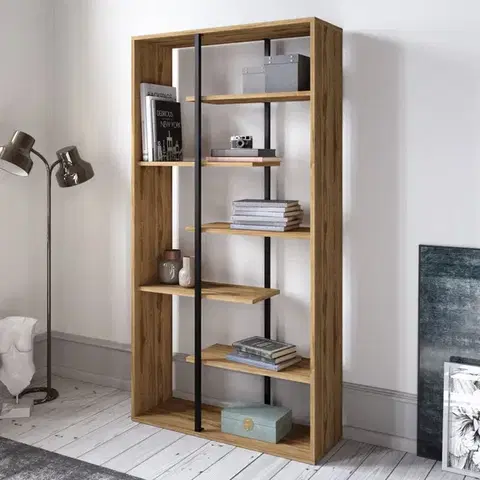 Knižnice Knižnica Presto - Walnut, Black