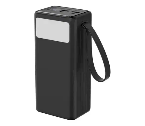 Predlžovacie káble  Powerbanka 40000 mAh 65W PD 2xUSB-A + 2xUSB-C s LED baterkou a USB-C káblom 1m PMPB4065