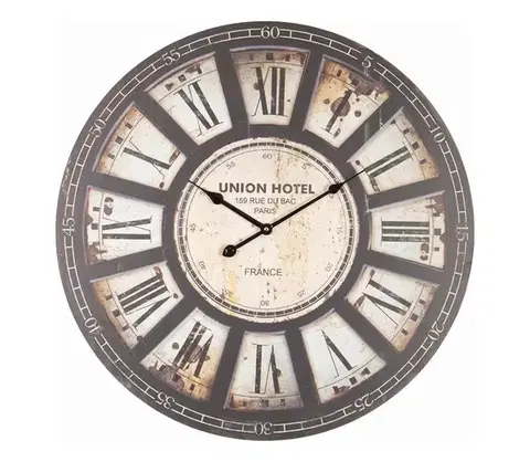 Predlžovacie káble Eurolamp Nástenné hodiny 1×AA priemer 58,2 cm čierna/béžová 753-13031