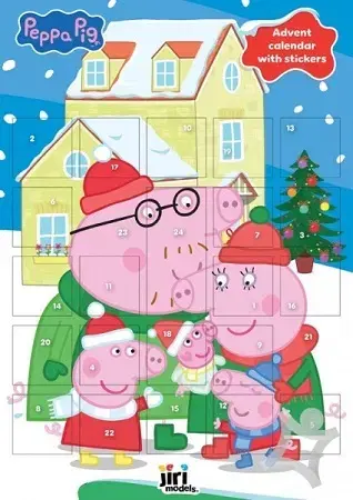 Pre deti a mládež - ostatné Adventný kalendár so samolepkami - Prasiatko Peppa