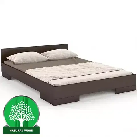 Dvojlôžkové postele Posteľ drevené  buk Skandica Spectrum Nízka 140x200 Palisander