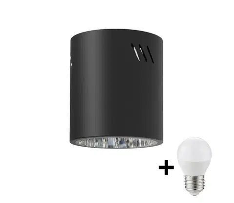 Svietidlá  LED Bodové svietidlo GEORGE 1xE27/6W/230V pr. 11 cm čierna MI2490+KB0018
