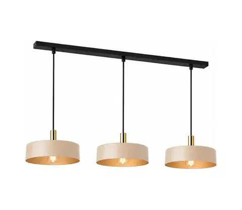 Svietidlá Keter Lighting Luster na lanku LATTE 3xE27/60W/230V béžová/čierna/zlatá 2973