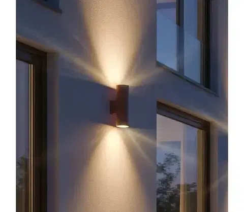 Svietidlá Ideal Lux - Vonkajšie nástenné svietidlo GUN 1xGU10/35W/230V 21 cm IP44 hnedé 163635