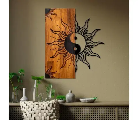Obrazy  Nástenná dekorácia 50x58 cm jin jang drevo/kov 899SKL2683