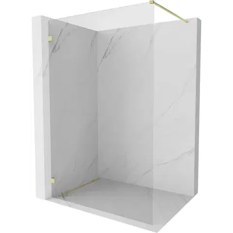Sprchové dvere MEXEN/S - Lunar Sprchová zástena WALK-IN ľavá 70 x 200, transparent 8 mm, zlato kefovaná 830-070-000-55-00-L