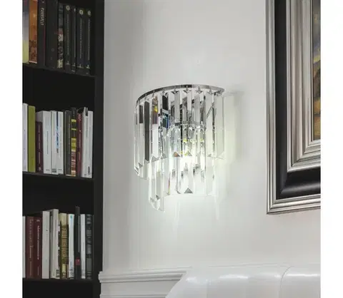 Svietidlá BRILAGI - LED Krištáľové nástenné svietidlo MOZART 2xE14/40W/230V lesklý chróm BG-17106/2W-CHR