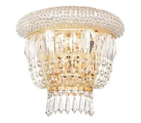 Svietidlá Ideal Lux - Krištáľové nástenné svietidlo DUBAI 2xE14/28W/230V zlatá 201023