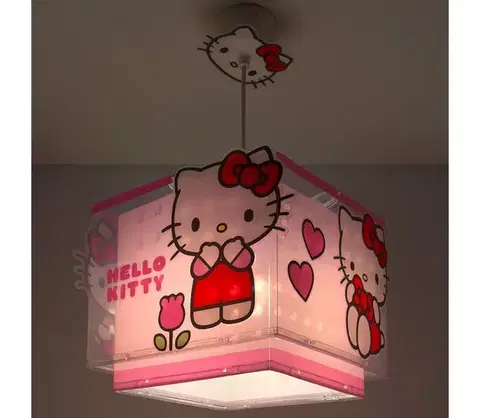 Svietidlá Dalber 73262 - Detský luster HELLO KITTY 1xE27/15W/230V ružový 73262