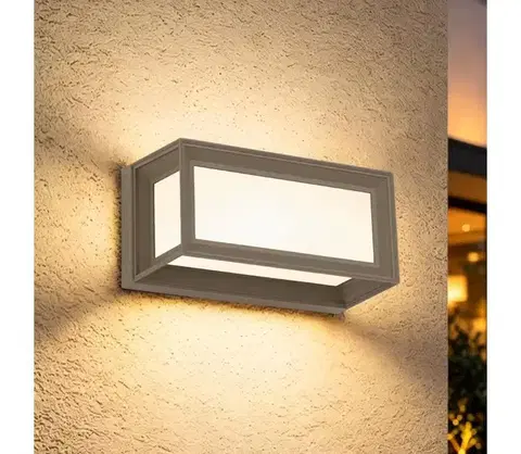 Záhradné lampy BRILAGI - Vonkajšie LED nástenné svietidlo so senzorom PARKER LED/12W/230V sivé IP44 BRI886