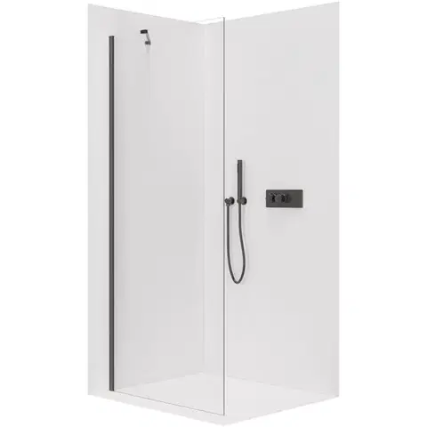 Sprchové dvere CERANO - Sprchová zástena Walk-in Onyx YL/P - 8 mm - čierna matná, transparentné sklo - 100x200 CER-8050BD1164