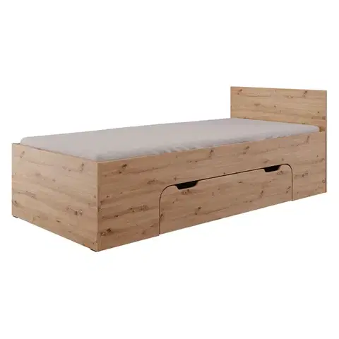Postele Jednolôžko NEST 90x200 dub Artisan