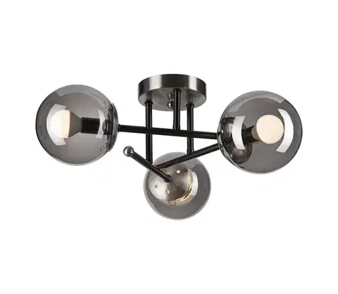 Svietidlá  Prisadený luster MALENA 3xE14/5W/230V čierna/dymová LM-3.220