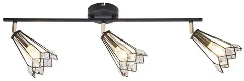 Bodové svetlá Stropné svietidlo čierne bodové 3xGU10 54cm Colly 93-01634