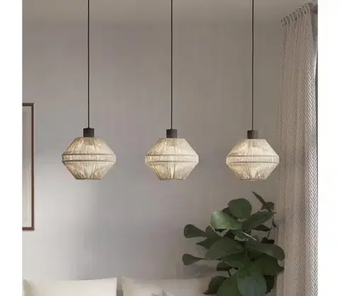 Svietidlá Eglo 44001 - Luster na lanku MIDSUMER 3xE27/40W/230V krémový 44001