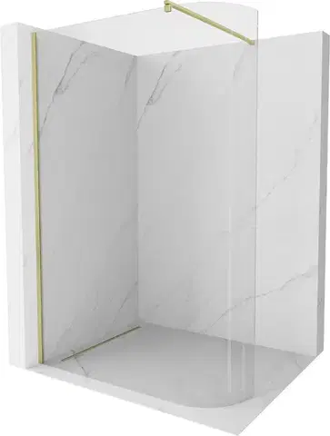 Sprchové dvere MEXEN/S - Kioto Sprchová zástena WALK-IN 90 x 200, transparent 8 mm, zlatá kartáčovaná 800-090-101-55-06