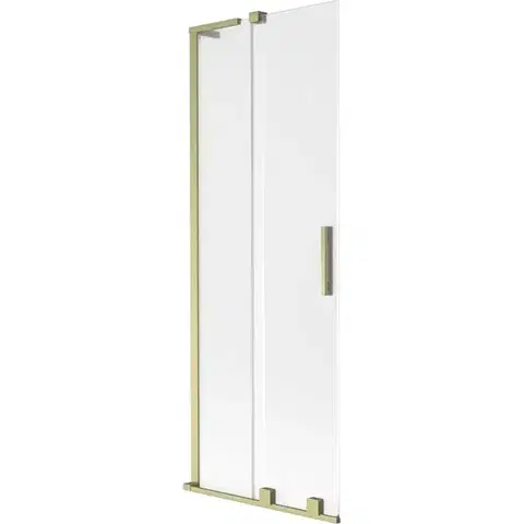 Sprchové dvere MEXEN/S - Velar L dvojkrídlová posuvná vaňová zástena 70 x 150, dekor, zlatá kartáčovaná 896-070-003-31-55