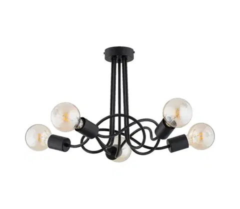 Svietidlá  Prisadený luster WINGO 5xE27/15W/230V čierna 63304