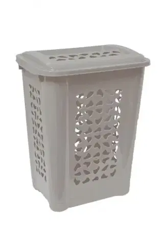 Koše na bielizeň Kinekus Kôš na špinavé prádlo, plastový, 60L, HAMPER, sivý