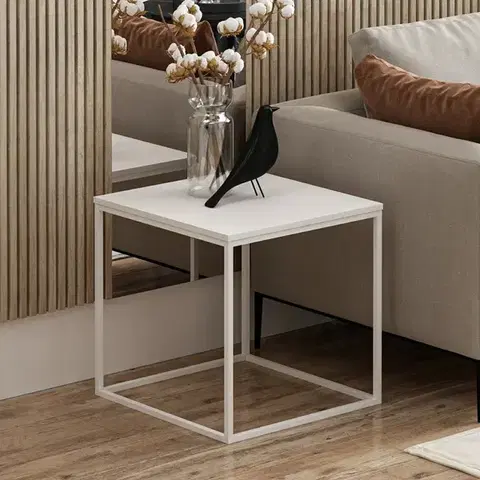 Konferenčné stolíky Príručný stolík / Odkladací stolík Basak - White