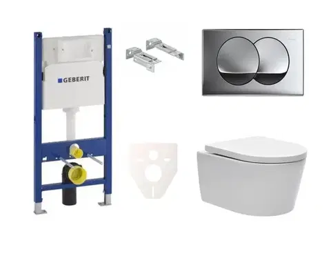 Záchody Cenově zvýhodněný závěsný WC set Geberit do lehkých stěn / předstěnová montáž + WC SAT Brevis SIKOGES7W71S SIKOGES7W71S