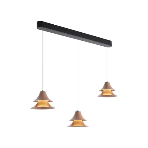 Závesné svietidlá Závesná lampa čierna s mocha farbou vrátane LED 3-stupňové stmievanie 3-svetlá Easylift - Witch