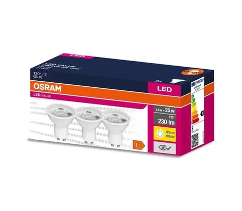 Žiarovky SADA 3x LED Žiarovka PAR16 GU10/2,8W/230V 2700K 120° - Osram 4058075497405