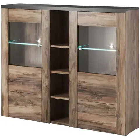 Komody do spálne Komoda Larona 2D satin nussbaum 46