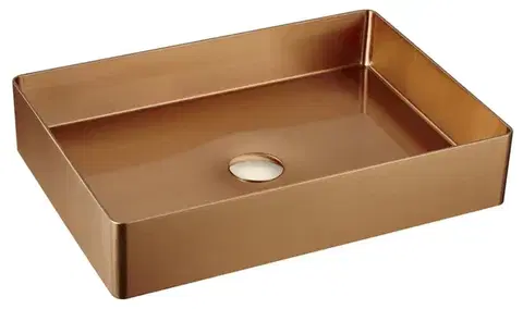 Umývadlá SAPHO - AURUM nerezové umývadlo na dosku 50x35,2cm, vrátane výpuste, meď mat AU303