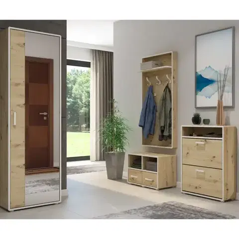 Šatníkové skrine Skriňa Capannoli 1D dub artisan/biela