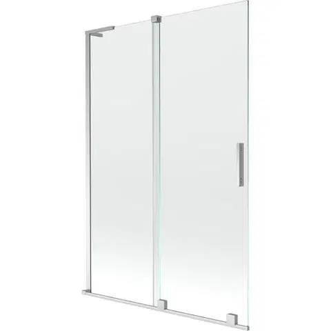Sprchové dvere MEXEN/S - Velar L dvojkrídlová posuvná vaňová zástena 120 x 150, transparent, chróm 896-120-003-01-01