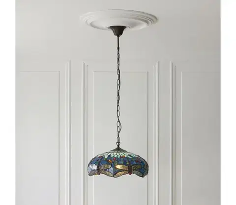 Svietidlá Endon 112195 - Luster na reťazi Tiffany DRAGONFLY 1xE27/60W/230V pr. 41 cm 112195