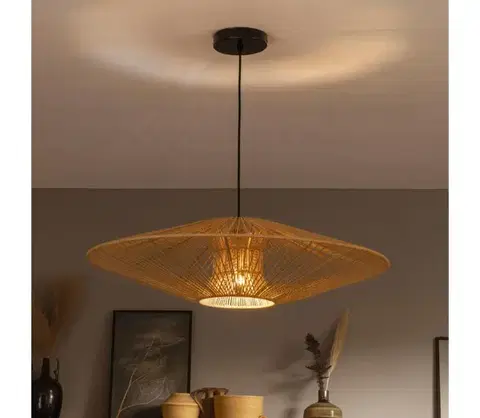 Svietidlá BRILAGI - LED luster na lanku CERIA BOHO 1xE27/40W/230V pr. 70 cm čierna/hnedá BG3987+EG781104