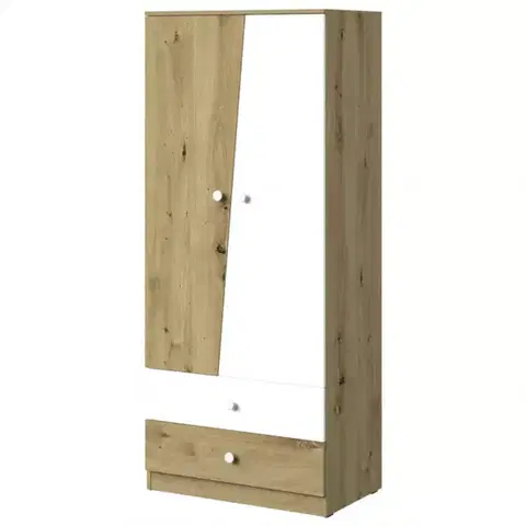 Šatníkové skrine Skriňa Nero 01  80 – Biely Mat