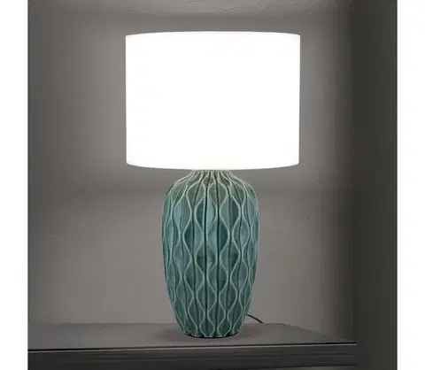 Lampy Orion - Stolná lampa TORTUGA 1xE27/40W/230V zelená/biela LA 4-1225/1 grün