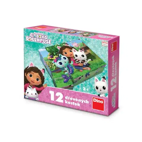 Obrázkové kocky Dino Toys Drevené kocky Gabi 12 Dino