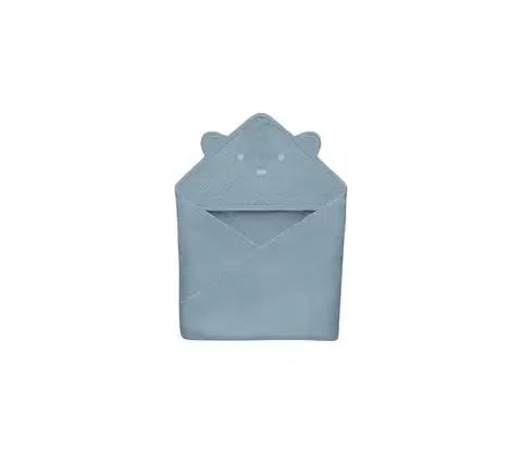 Svietidlá Lionelo - Detská osuška s kapucňou MUSLIN HOODED TOWEL Grey Sky 5903771709316