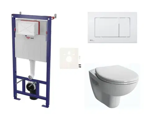 Záchody Cenově zvýhodněný závěsný WC set SAT do lehkých stěn / předstěnová montáž + WC VitrA Normus SIKOSSNORBO20K SIKOSSNORBO20K