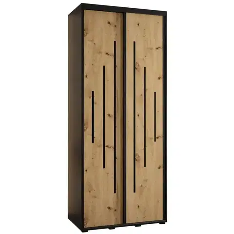 Šatníkové skrine Skriňa 45 Canaris 12 120 čierna/artisan/čierna