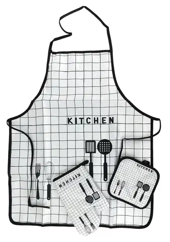 Chňapky MAKRO - Chňapka sada 3ks, rukavica, podložka a zástera, KITCHEN