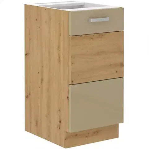 Kuchynské skrinky stojace Skrinka do kuchyne Artisan cappuccino lesk 40D 1F BB