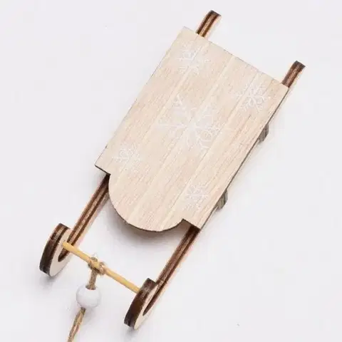 Ostatné vianočné dekorácie Kinekus Dekorácia sánky 13x4,5x4 cm drevo natur